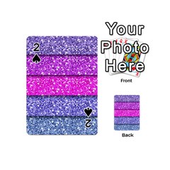 Violet Girly Glitter Pink Blue Playing Cards 54 (mini)  by Mariart