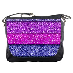 Violet Girly Glitter Pink Blue Messenger Bags by Mariart