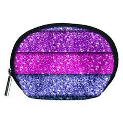 Violet Girly Glitter Pink Blue Accessory Pouches (medium)  by Mariart