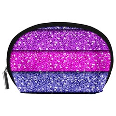 Violet Girly Glitter Pink Blue Accessory Pouches (large)  by Mariart