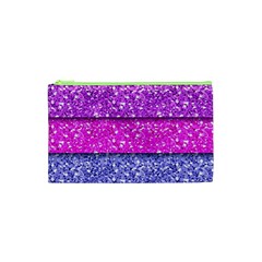 Violet Girly Glitter Pink Blue Cosmetic Bag (xs) by Mariart