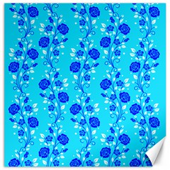 Vertical Floral Rose Flower Blue Canvas 20  X 20   by Mariart