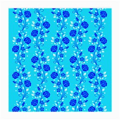 Vertical Floral Rose Flower Blue Medium Glasses Cloth by Mariart