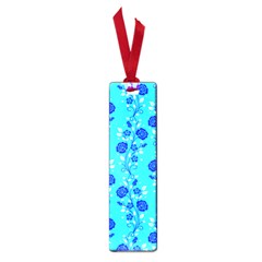 Vertical Floral Rose Flower Blue Small Book Marks by Mariart