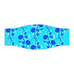 Vertical Floral Rose Flower Blue Stretchable Headband