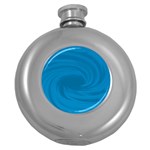 Whirlpool Hole Wave Blue Waves Sea Round Hip Flask (5 oz) Front