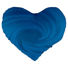 Whirlpool Hole Wave Blue Waves Sea Large 19  Premium Flano Heart Shape Cushions by Mariart