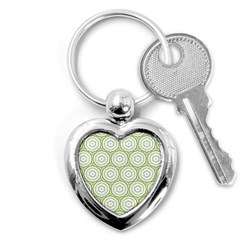 Wood Star Green Circle Key Chains (heart)  by Mariart