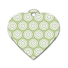 Wood Star Green Circle Dog Tag Heart (two Sides) by Mariart