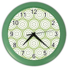 Wood Star Green Circle Color Wall Clocks by Mariart