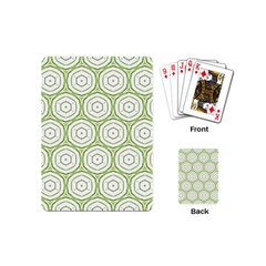 Wood Star Green Circle Playing Cards (mini)  by Mariart