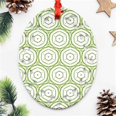 Wood Star Green Circle Ornament (oval Filigree)