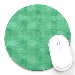 Polka Dot Scrapbook Paper Digital Green Round Mousepads