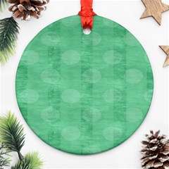 Polka Dot Scrapbook Paper Digital Green Ornament (round)