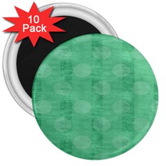 Polka Dot Scrapbook Paper Digital Green 3  Magnets (10 Pack) 