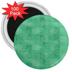 Polka Dot Scrapbook Paper Digital Green 3  Magnets (100 Pack) by Mariart