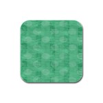 Polka Dot Scrapbook Paper Digital Green Rubber Square Coaster (4 pack)  Front