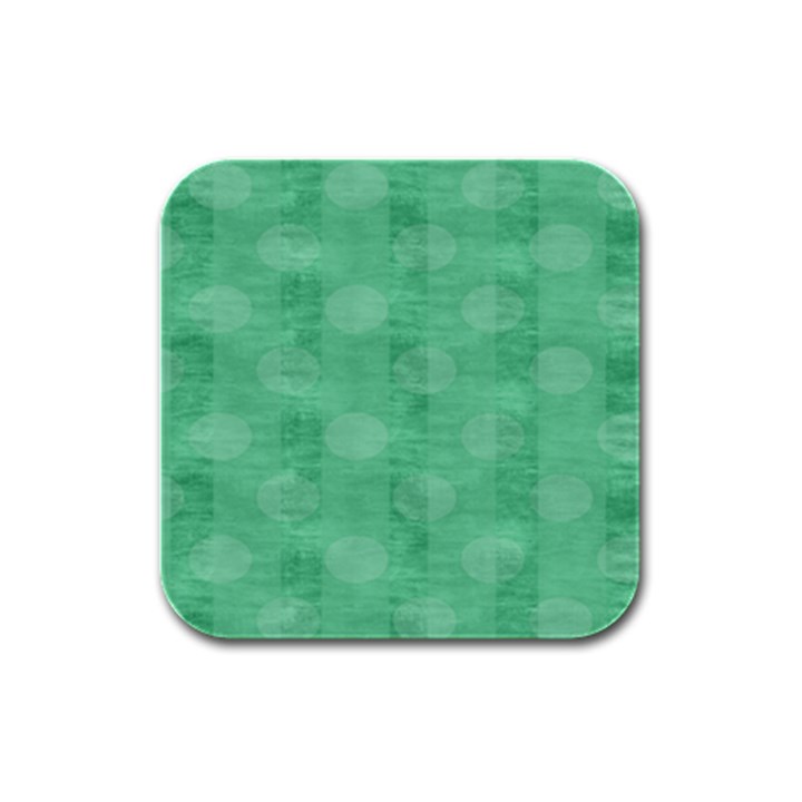 Polka Dot Scrapbook Paper Digital Green Rubber Square Coaster (4 pack) 