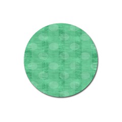 Polka Dot Scrapbook Paper Digital Green Magnet 3  (round) by Mariart