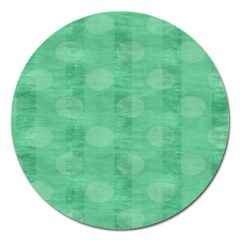 Polka Dot Scrapbook Paper Digital Green Magnet 5  (round)