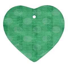 Polka Dot Scrapbook Paper Digital Green Heart Ornament (two Sides) by Mariart