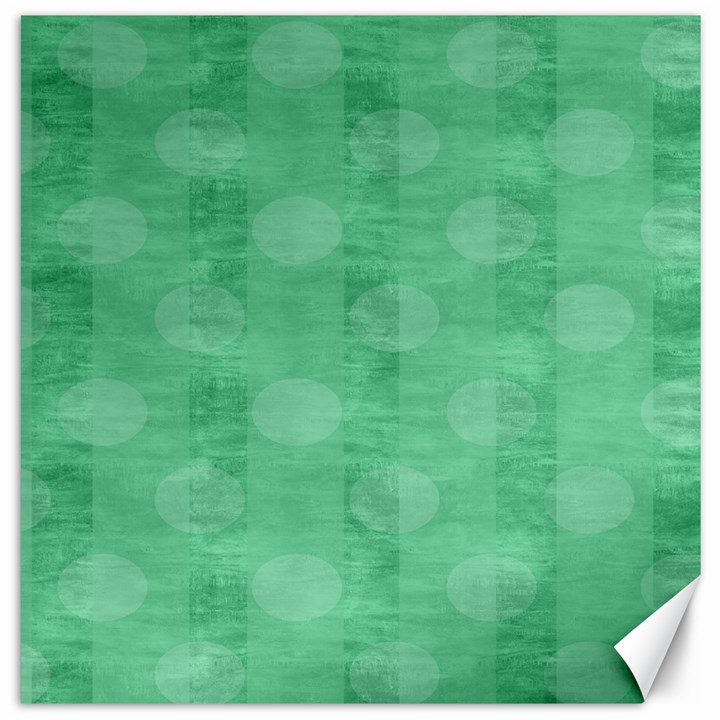 Polka Dot Scrapbook Paper Digital Green Canvas 16  x 16  