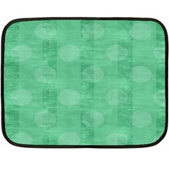 Polka Dot Scrapbook Paper Digital Green Double Sided Fleece Blanket (mini)  by Mariart