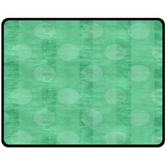 Polka Dot Scrapbook Paper Digital Green Fleece Blanket (medium)  by Mariart