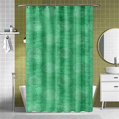 Polka Dot Scrapbook Paper Digital Green Shower Curtain 48  X 72  (small)  by Mariart