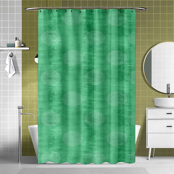 Polka Dot Scrapbook Paper Digital Green Shower Curtain 48  x 72  (Small) 