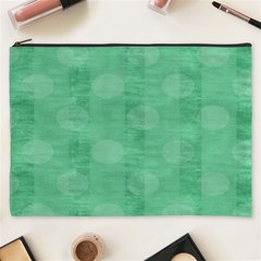 Polka Dot Scrapbook Paper Digital Green Cosmetic Bag (xxxl)  by Mariart