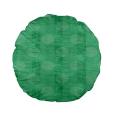 Polka Dot Scrapbook Paper Digital Green Standard 15  Premium Round Cushions by Mariart