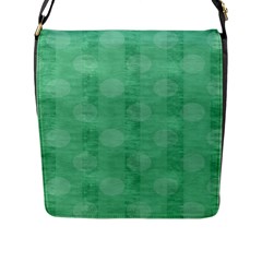 Polka Dot Scrapbook Paper Digital Green Flap Messenger Bag (l)  by Mariart