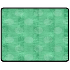 Polka Dot Scrapbook Paper Digital Green Double Sided Fleece Blanket (medium)  by Mariart