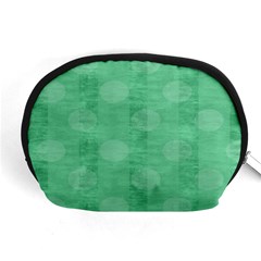 Polka Dot Scrapbook Paper Digital Green Accessory Pouches (medium)  by Mariart