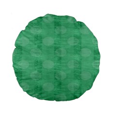 Polka Dot Scrapbook Paper Digital Green Standard 15  Premium Flano Round Cushions by Mariart