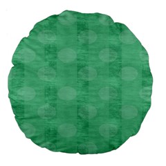 Polka Dot Scrapbook Paper Digital Green Large 18  Premium Flano Round Cushions by Mariart