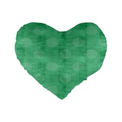 Polka Dot Scrapbook Paper Digital Green Standard 16  Premium Flano Heart Shape Cushions by Mariart