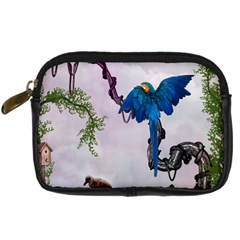 Wonderful Blue Parrot In A Fantasy World Digital Camera Cases by FantasyWorld7