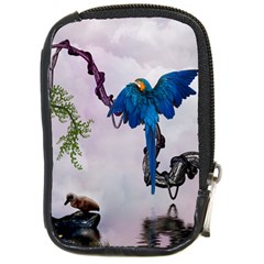 Wonderful Blue Parrot In A Fantasy World Compact Camera Cases by FantasyWorld7