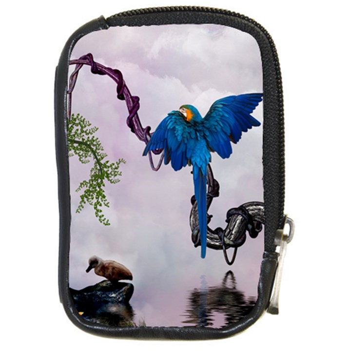 Wonderful Blue Parrot In A Fantasy World Compact Camera Cases