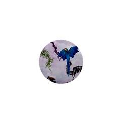 Wonderful Blue Parrot In A Fantasy World 1  Mini Buttons