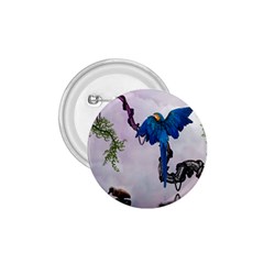 Wonderful Blue Parrot In A Fantasy World 1 75  Buttons by FantasyWorld7