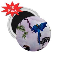 Wonderful Blue Parrot In A Fantasy World 2 25  Magnets (10 Pack) 