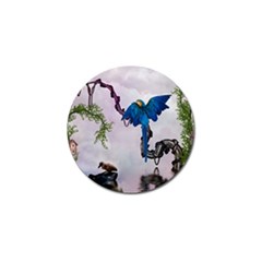 Wonderful Blue Parrot In A Fantasy World Golf Ball Marker (4 Pack) by FantasyWorld7