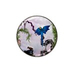 Wonderful Blue Parrot In A Fantasy World Hat Clip Ball Marker Front