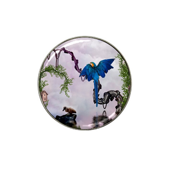 Wonderful Blue Parrot In A Fantasy World Hat Clip Ball Marker