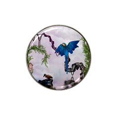 Wonderful Blue Parrot In A Fantasy World Hat Clip Ball Marker (4 Pack) by FantasyWorld7