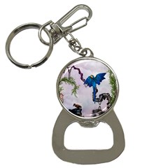 Wonderful Blue Parrot In A Fantasy World Bottle Opener Key Chains by FantasyWorld7