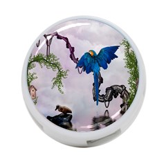 Wonderful Blue Parrot In A Fantasy World 4-port Usb Hub (two Sides)  by FantasyWorld7